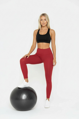 The Tona LiftFit Leggings - Red Coquette - 24" Inseam - Ultra High Waist